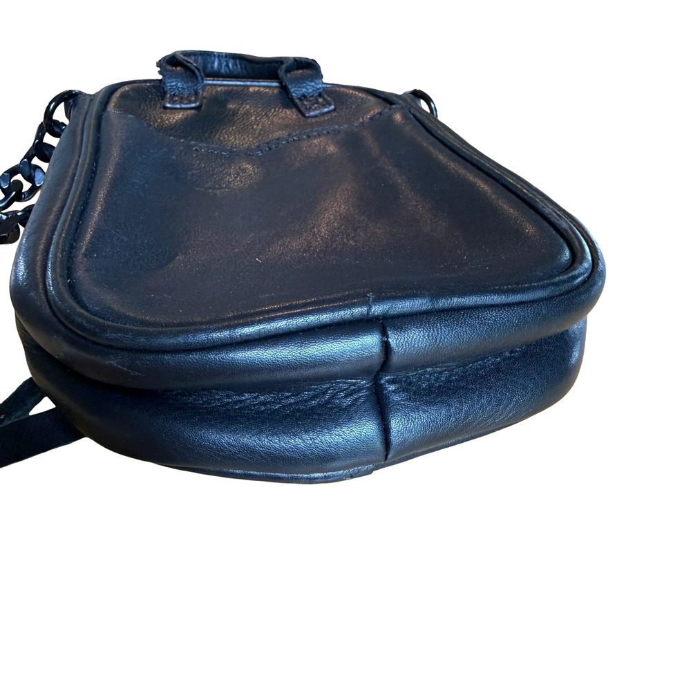 Aimee Kestenberg Black Small Leather Chain Crossbody Shoulder Bag Purse Handbag - Picture 6 of 14